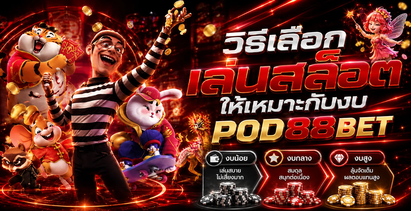 POD88BET วิธีเลือกเล่นสล็อตให้เหมาะกับงบ